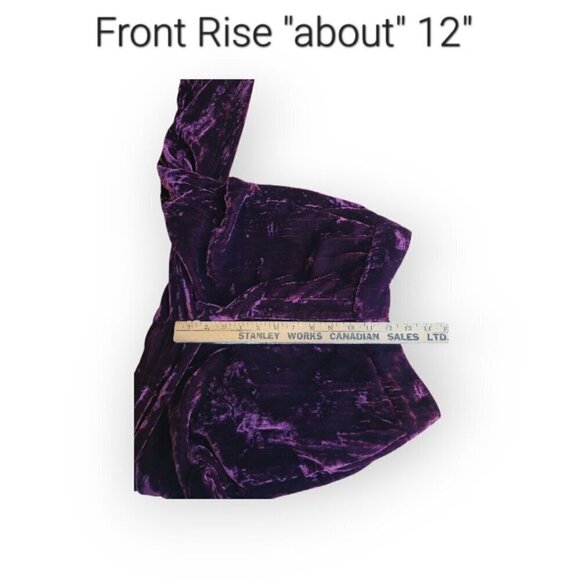 Good American Burgundy Crinkle Velvet Wide Leg Trousers size XS (Tall Friendly) - Picture 10 of 11